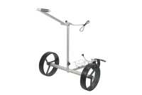 Lithium Elektro Golf Trolley Kolibri lago® K3, Edelbeschichtung in Titan-Optik, schnell-zerlegbar/-klappbar, mit Bergabfahrbremse, Fernbedienung als Option